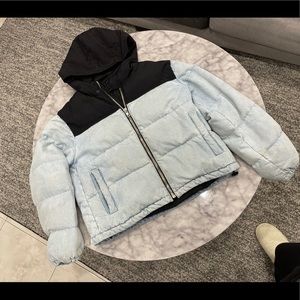 Alexander wang denim puffer jacket size xs